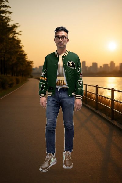 한강 노을 배경 합성